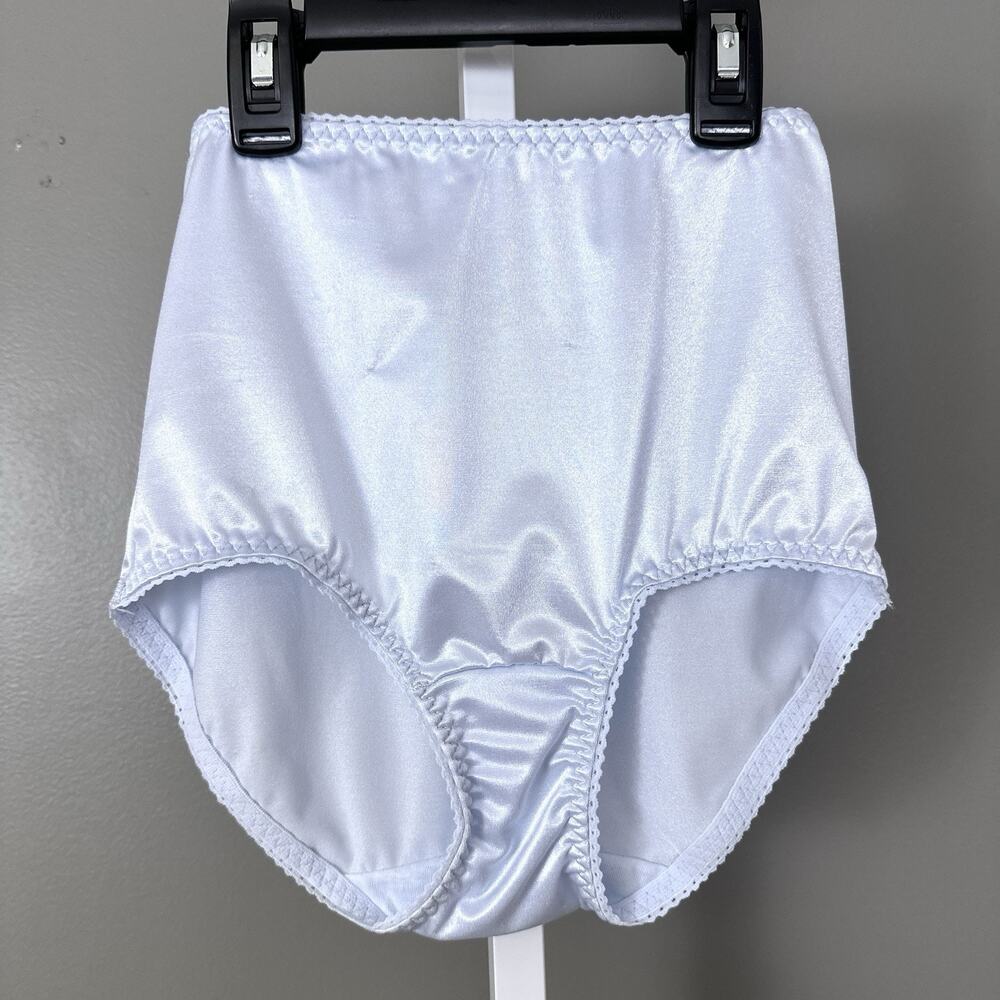 Vanity Fair Undershapers Control Briefs Small 5 Silky Satin Panties 40301 Blue
